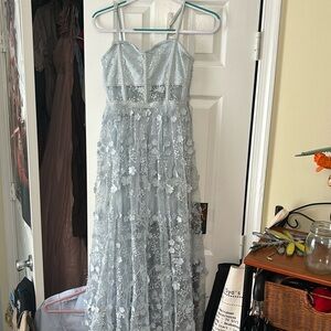 Altar’d State floor length blue flower dress